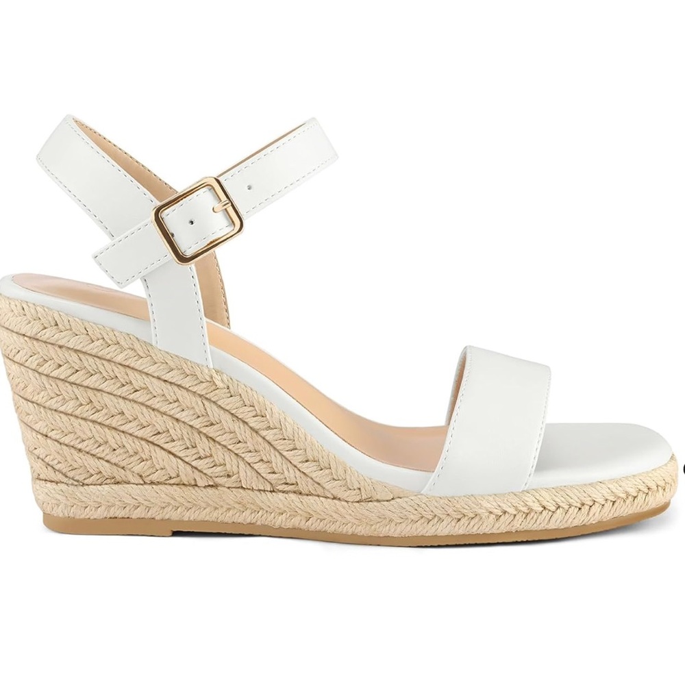 White Espadrille Wedge Sandals